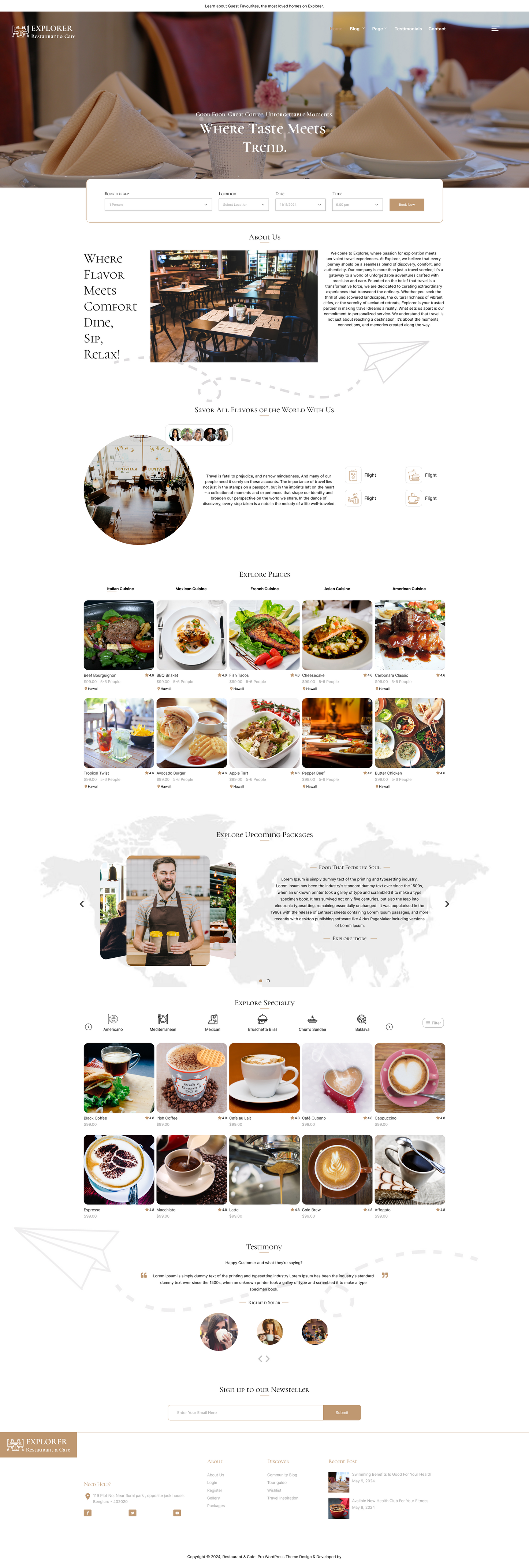 Cafe Website Template To Boost Your Cafe Lounge Online