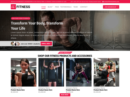 Free Fitness WordPress Theme: Launch Your Fitness Center