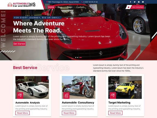 Free Automotive WordPress Theme For Car Services & Shops