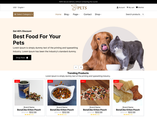 Free Pet WordPress Theme For Pet Shops And Shelters