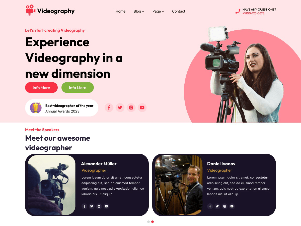 Free Videographer WordPress Theme | Showcase Your Work