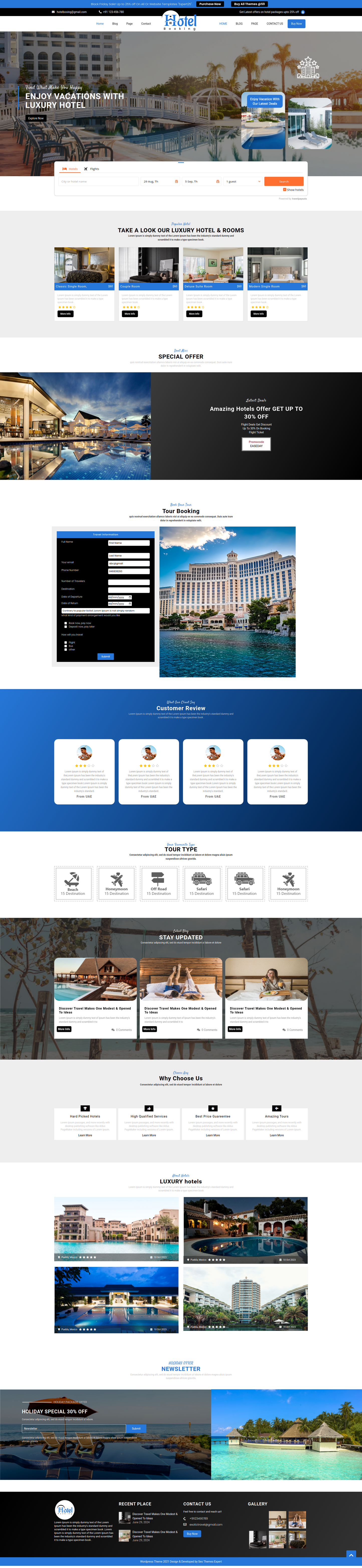 Hotel Booking WordPress Theme | Modern and Functional