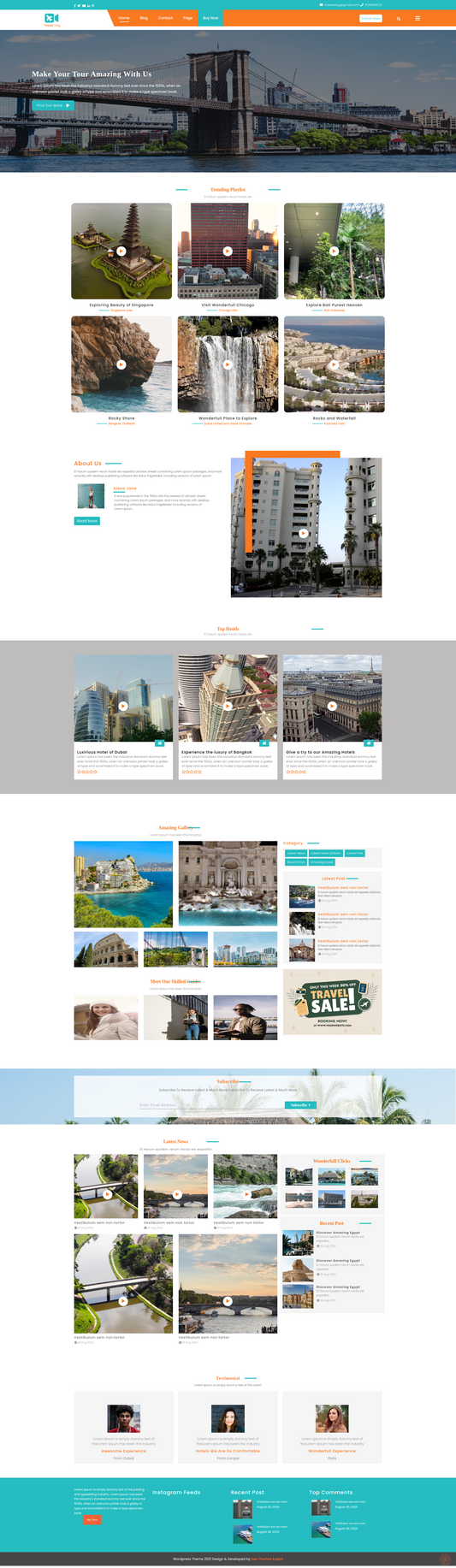 Travel Vlogger Website Template | Showcase Your Journeys