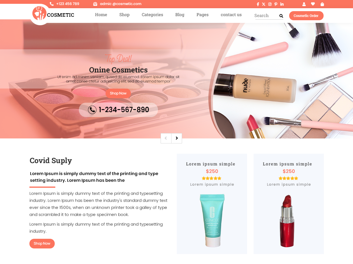 Free Makeup WordPress Theme