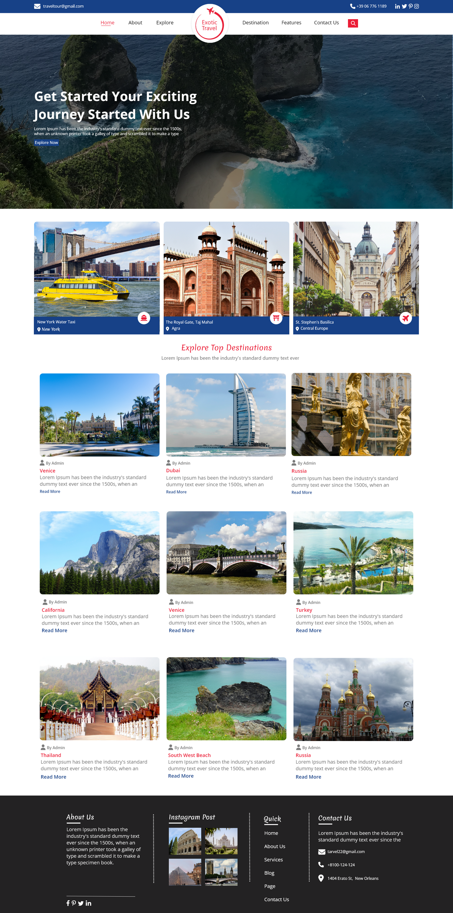 Travel Vlogger Website Template